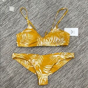 Roxy Yellow and White Tropical Bikini